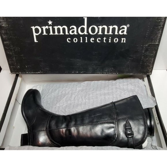 PRIMADONNA COLLECTION WOMAN'S SIZE EURO BOOT BLACK LEATHER NEW 02328 PEL - Picture 11 of 12